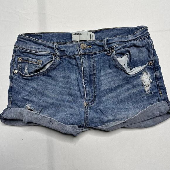 Garage Taille Haute High Rise Mini Denim Shorts Size 11 - Picture 1 of 6